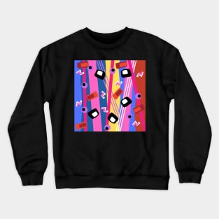 Pink 80s Memphis Abstract Postmodern Pattern Crewneck Sweatshirt